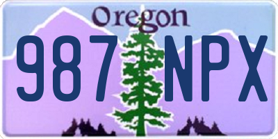 OR license plate 987NPX
