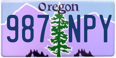 OR license plate 987NPY