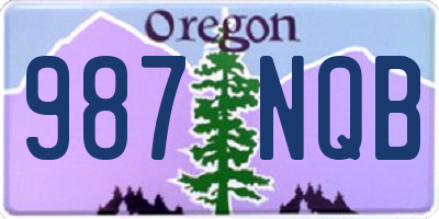 OR license plate 987NQB