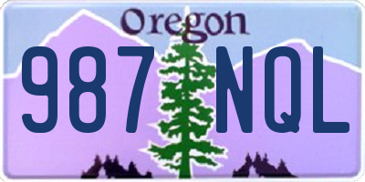 OR license plate 987NQL