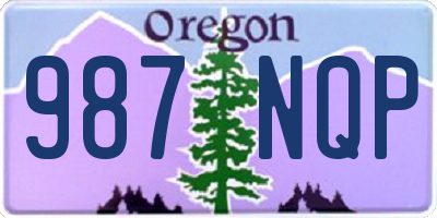 OR license plate 987NQP