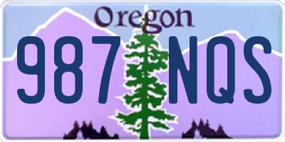 OR license plate 987NQS