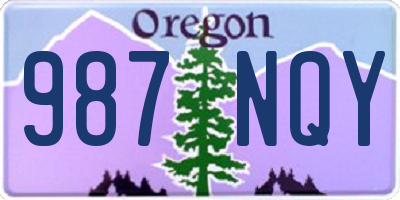 OR license plate 987NQY
