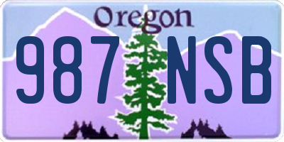 OR license plate 987NSB
