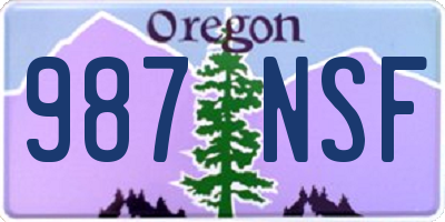 OR license plate 987NSF