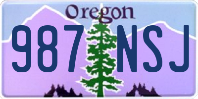 OR license plate 987NSJ
