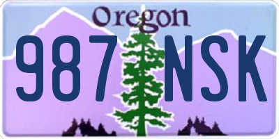 OR license plate 987NSK