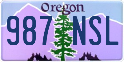 OR license plate 987NSL