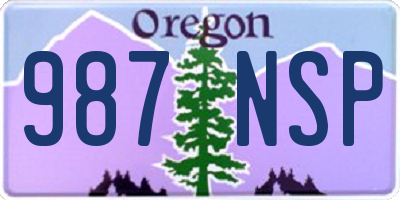 OR license plate 987NSP