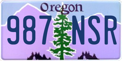 OR license plate 987NSR