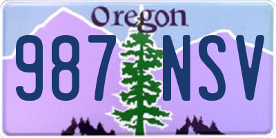 OR license plate 987NSV