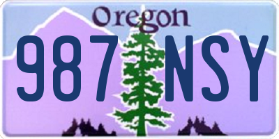 OR license plate 987NSY