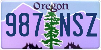 OR license plate 987NSZ