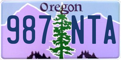 OR license plate 987NTA