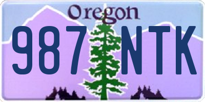 OR license plate 987NTK