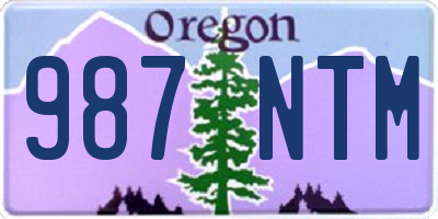 OR license plate 987NTM
