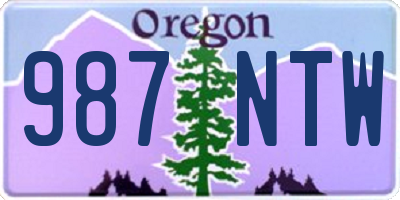 OR license plate 987NTW