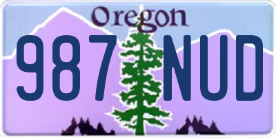 OR license plate 987NUD