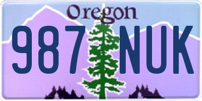 OR license plate 987NUK