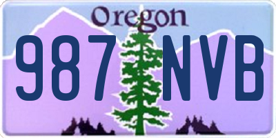 OR license plate 987NVB
