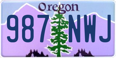 OR license plate 987NWJ