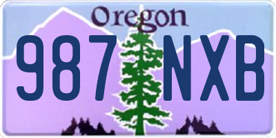 OR license plate 987NXB