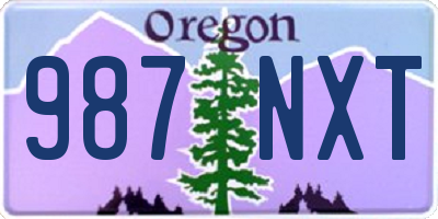OR license plate 987NXT