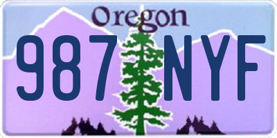 OR license plate 987NYF