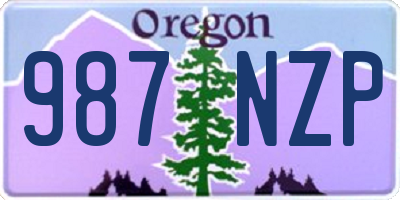 OR license plate 987NZP