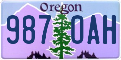 OR license plate 987OAH