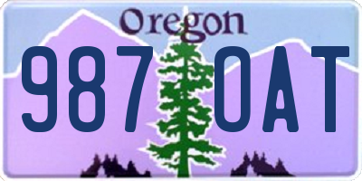OR license plate 987OAT