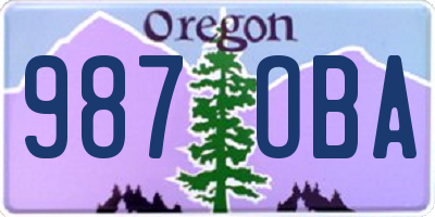 OR license plate 987OBA