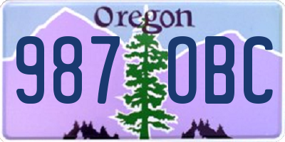 OR license plate 987OBC