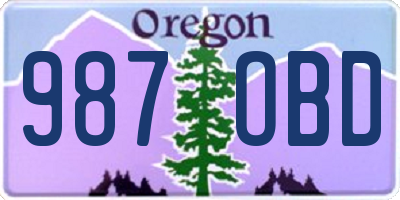 OR license plate 987OBD