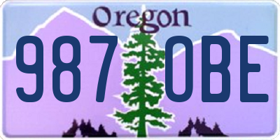 OR license plate 987OBE