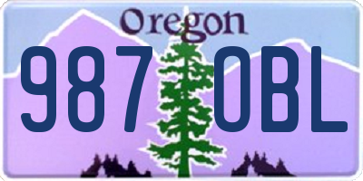 OR license plate 987OBL