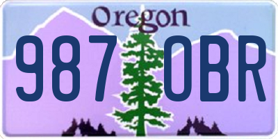 OR license plate 987OBR
