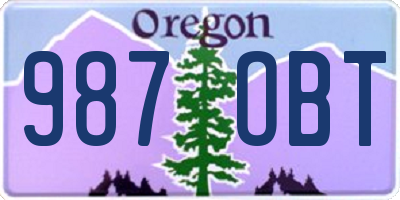 OR license plate 987OBT