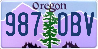 OR license plate 987OBV