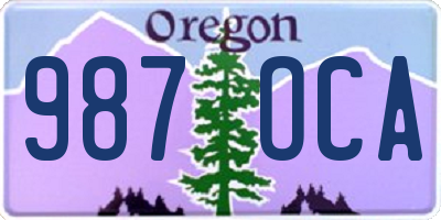 OR license plate 987OCA