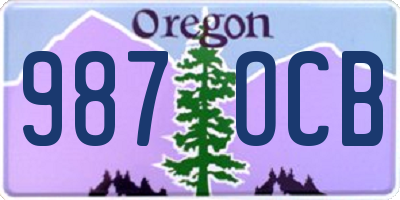 OR license plate 987OCB