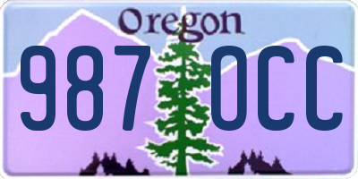 OR license plate 987OCC