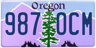 OR license plate 987OCM