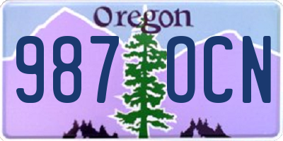 OR license plate 987OCN