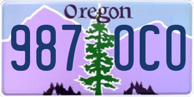 OR license plate 987OCO