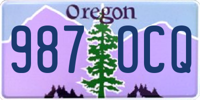 OR license plate 987OCQ