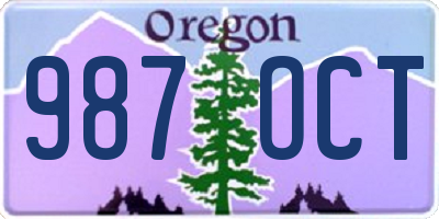 OR license plate 987OCT