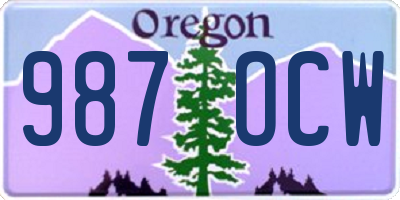 OR license plate 987OCW