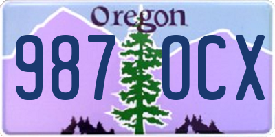 OR license plate 987OCX