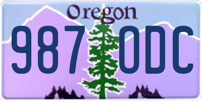 OR license plate 987ODC